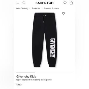 AUTHENTIC Givenchy Kids Black Logo Joggers